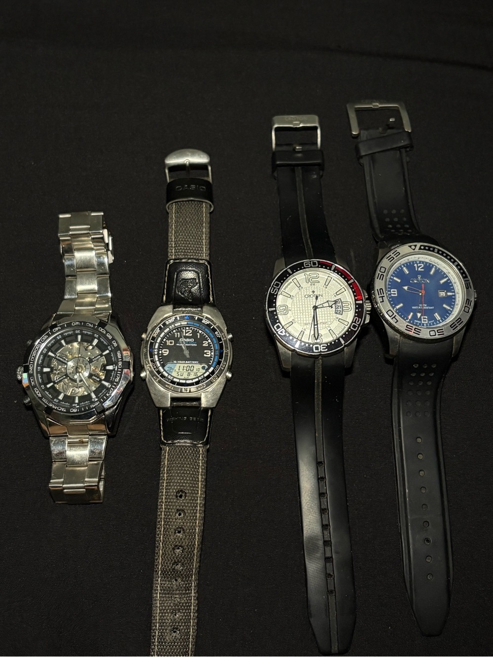 Mixed Black and Silver Men's Sport Watches - Multi-Pack